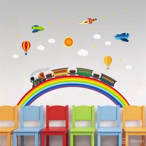 img 3 attached to Ufengke Rainbow Stickers Airplane Nursery