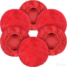 img 4 attached to 🚗 eFuncar Car Windshield Cleaning Tool Bonnets - 6 Pack, 5” Replacement Pads for Windshield Cleaner Wand, Thickened Red Coral Fleece Car Window Glass Cleaner Cloths