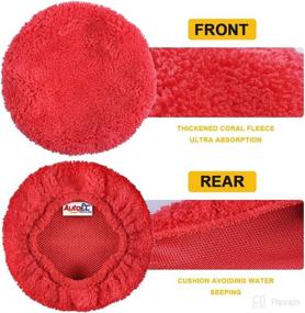 img 2 attached to 🚗 eFuncar Car Windshield Cleaning Tool Bonnets - 6 Pack, 5” Replacement Pads for Windshield Cleaner Wand, Thickened Red Coral Fleece Car Window Glass Cleaner Cloths