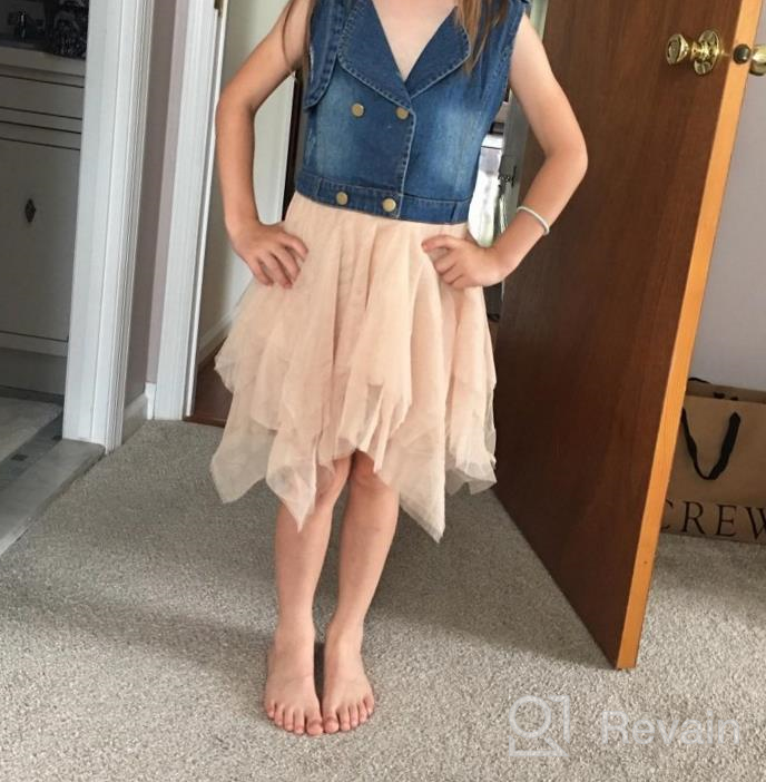 img 1 attached to 👸 Adorable Girls Princess Dresses with Denim Vest Jacket - Perfect for a Colorful Childhood review by Bridgette Andrada