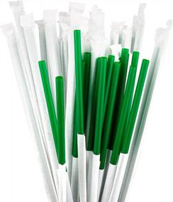 img 1 attached to 🥤 DuraHome environmentally-friendly plastic straws, 1000-pack with individual wrappings. 8 inch BPA-free disposable drinking straws of 0.24" width, ideal for coffee houses, diners, and homes. Comes with decorative display boxes, available in bulk quantity.