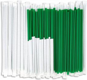 img 4 attached to 🥤 DuraHome environmentally-friendly plastic straws, 1000-pack with individual wrappings. 8 inch BPA-free disposable drinking straws of 0.24" width, ideal for coffee houses, diners, and homes. Comes with decorative display boxes, available in bulk quantity.