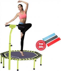 img 4 attached to Jump Into Fitness With The Newan 48" Trampoline: Adjustable Handle Bar And Silent Bungee Rebounder For Adults