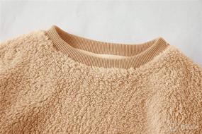 img 3 attached to 🧥 Cozy Sherpa Fuzzy Pullover Sweatshirts for Baby Kids: Crew Neck, Front Pocket, Warm Tops for Fall Winter