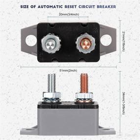 img 2 attached to ⚡️ 30 Amp Automatic Reset Circuit Breaker with Cover Stud Bolt for Automotive and More – DC 12V to 24V