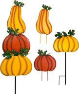 rustic stacked 3 pumpkin yard stake - style a - perfect for fall decorating logo