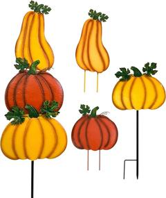 img 4 attached to Rustic Stacked 3 Pumpkin Yard Stake - Style A - Perfect For Fall Decorating