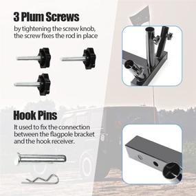 img 3 attached to 🚩 OUFKAR Hitch 3 Flag Pole Holder: Ultimate Heavy-Duty Bracket for Jeeps, SUVs, RVs, Pickups, Cars, and Trucks with 2" Hitch Receivers