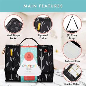 img 2 attached to 👶 Light Travelr Large Portable Changing Pad - Stylish, Cross-Body Diaper Changing Mat With Integrated Head Pillow For Extra Comfort - Foldable Waterproof Travel Mat is an Ideal Baby Shower Gift Option