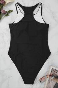 img 2 attached to KAKALOT Women'S Sexy Hgih Cut Zipper Up V Neck One Piece Monokini Swimwear