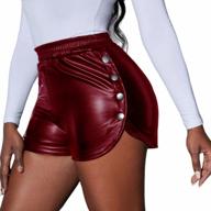 stylish and comfortable faux leather mini shorts for women logo