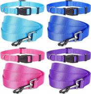 🐾 weewooday 8-piece dog collar and leash set: adjustable nylon collars and personalized leashes for small, medium, and large dogs - ideal for walking and training, available in 4 colors logo