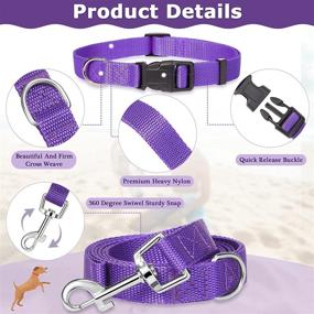 img 2 attached to 🐾 Weewooday 8-Piece Dog Collar and Leash Set: Adjustable Nylon Collars and Personalized Leashes for Small, Medium, and Large Dogs - Ideal for Walking and Training, Available in 4 Colors