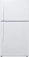 21 cu.ft smeta top freezer refrigerator - led light, garage ready, total frost free double door fridge in white logo