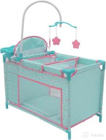 img 4 attached to 🎀 KOOKAMUNGA KIDS Doll Care Set - Doll Bed, Feeding Chair, Changing Station, Play Yard, Mobile, Closet - Fits 20 Inch Dolls (Blue Rainbow)