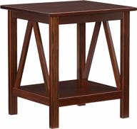 🪑 linon home decor titian end table, antique tobacco: stylish & functional accent piece at 20"w x 17.72"d x 22.01"h logo