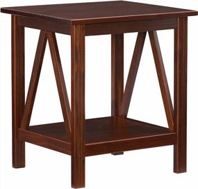 img 2 attached to 🪑 Linon Home Decor Titian End Table, Antique Tobacco: Stylish & Functional Accent Piece at 20"w x 17.72"d x 22.01"h