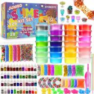 diy slime making kit for kids age 5+ - 126 pcs ultimate fluffy slime supplies with 28 crystal slimes, 2 glow in the dark powders & 48 glitter jars - birthday gift idea логотип