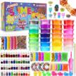 diy slime making kit for kids age 5+ - 126 pcs ultimate fluffy slime supplies with 28 crystal slimes, 2 glow in the dark powders & 48 glitter jars - birthday gift idea logo