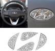 bling steering wheel emblem for hyundai 2013-2019 - jaronx compatible accessories for elantra, sonata, etc. logo