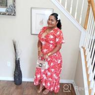 img 1 attached to Miessial Women'S Summer Chiffon Polka Dot V Neck Ruffle Maxi Beach Wrap Dress review by Dan Germain