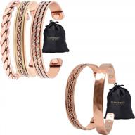 copper magnetic bracelets - natural relief for joint pain and arthritis - 5 piece set logo