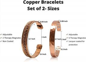 img 3 attached to Copper Magnetic Bracelets - Natural Relief For Joint Pain And Arthritis - 5 Piece Set