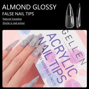 img 3 attached to 240Pcs Clear Nail Tips: Full Cover Acrylic Short Gel X Manicure 12 Sizes (Long Stiletto) - AddFavor