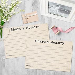 img 2 attached to Vintage Typewriter Share A Memory Cards - 50 Pack 4" X 6" For Life Celebrations, Memorials, And Special Events - Rustic Kraft Tan Design - Made In USA