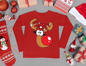 img 1 attached to Kids Long Sleeve T-Shirt - Funny Reindeer Christmas Design