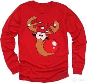 img 4 attached to Kids Long Sleeve T-Shirt - Funny Reindeer Christmas Design