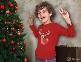 img 2 attached to Kids Long Sleeve T-Shirt - Funny Reindeer Christmas Design