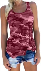 img 1 attached to Cute Camo Racerback Tank Tops For Women - Flowy Athletic Shirts For Running, Workouts, And The Gym - Muscle Shirts With Camouflage Design