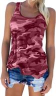 cute camo racerback tank tops for women - flowy athletic shirts for running, workouts, and the gym - muscle shirts with camouflage design logo