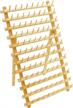 hardwood 120 spool thread rack with wall hanging hardware for sewing quilting embroidery threads mini cones logo