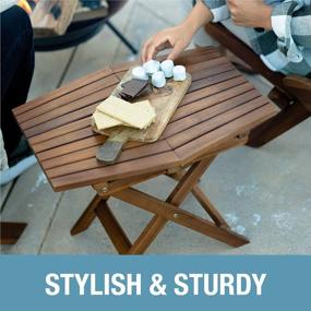 img 3 attached to Cinnamon CleverMade Tamarack Folding Table - Perfect Outdoor Patio Furniture For Home Entertaining!