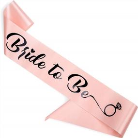 img 4 attached to CORRURE 'Bride To Be' Bachelorette Party Sash - Bridal Shower Rose Gold Satin Sash With Black Foil Lettering - Hen Party Decorations Supplies Accessories, Wedding Engagement Party Favors Gift