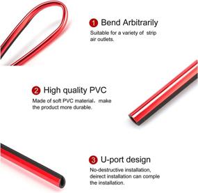 img 2 attached to 🚗 SINGARO Car Air Conditioner Air Outlet Decorative Strips - Bendable DIY Strips for Universal Use - Enhance Car Interior with 20 Pieces (Red)!