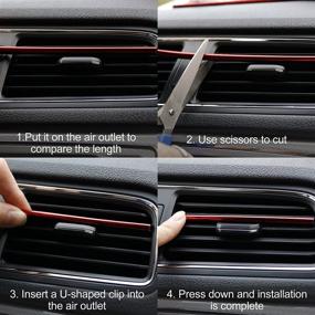 img 1 attached to 🚗 SINGARO Car Air Conditioner Air Outlet Decorative Strips - Bendable DIY Strips for Universal Use - Enhance Car Interior with 20 Pieces (Red)!