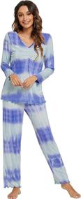 img 2 attached to Soft Long Sleeve Bamboo Women'S Pajama Set, Comfy Lounge Sleepwear With Pants, HXG S-4X