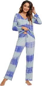 img 4 attached to Soft Long Sleeve Bamboo Women'S Pajama Set, Comfy Lounge Sleepwear With Pants, HXG S-4X