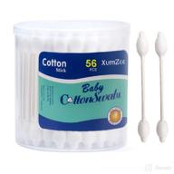 👶 chemical-free baby safety cotton swabs: 224pcs with large tips - hypoallergenic & gentle qtips for newborns, babies, toddlers, kids, and adults (4 packs of 56 ct) logo
