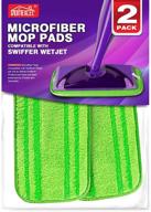 homexcel microfiber mop pads - compatible with swiffer wet jet, reusable & machine washable floor mop pad refills - mop head replacements for multi surface wet & dry cleaning, pack of 2 - enhanced seo logo