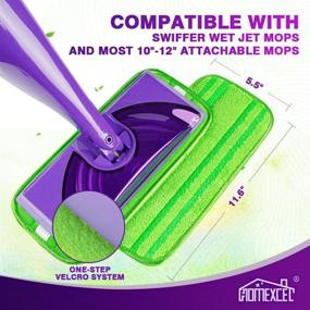 img 3 attached to HOMEXCEL Microfiber Mop Pads - Compatible with Swiffer Wet Jet, Reusable & Machine Washable Floor Mop Pad Refills - Mop Head Replacements for Multi Surface Wet & Dry Cleaning, Pack of 2 - Enhanced SEO