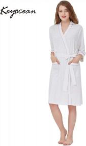 img 2 attached to Cotton Bathrobe For Women With Pockets - Soft And Cozy Sleepwear Loungewear By Keyocean