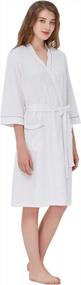 img 4 attached to Cotton Bathrobe For Women With Pockets - Soft And Cozy Sleepwear Loungewear By Keyocean