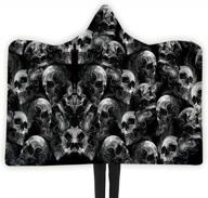 stay warm and spooky with alisister's hooded halloween skull blanket - perfect for home and couch! logo