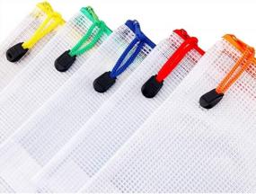 img 2 attached to 18 Pack Of Multicolor Plastic Mesh Zipper Pouch Document Folders - Organizing And Storage Solution For School, Office, And Travel