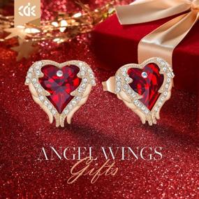 img 2 attached to CDE Angel Wing Earrings For Women Stud Earring For Mom Rhodium Plated Christmas Mother'S Day Valentine’S Day Jewelry Gifts For Women Wife Moms Girl
