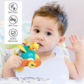 img 1 attached to Bear-themed BAKAM 3 in 1 High Chair Toys: Suction, Bath & Sensory Toys for Babies - Ideal Newborn Baby Gift for Boys and Girls